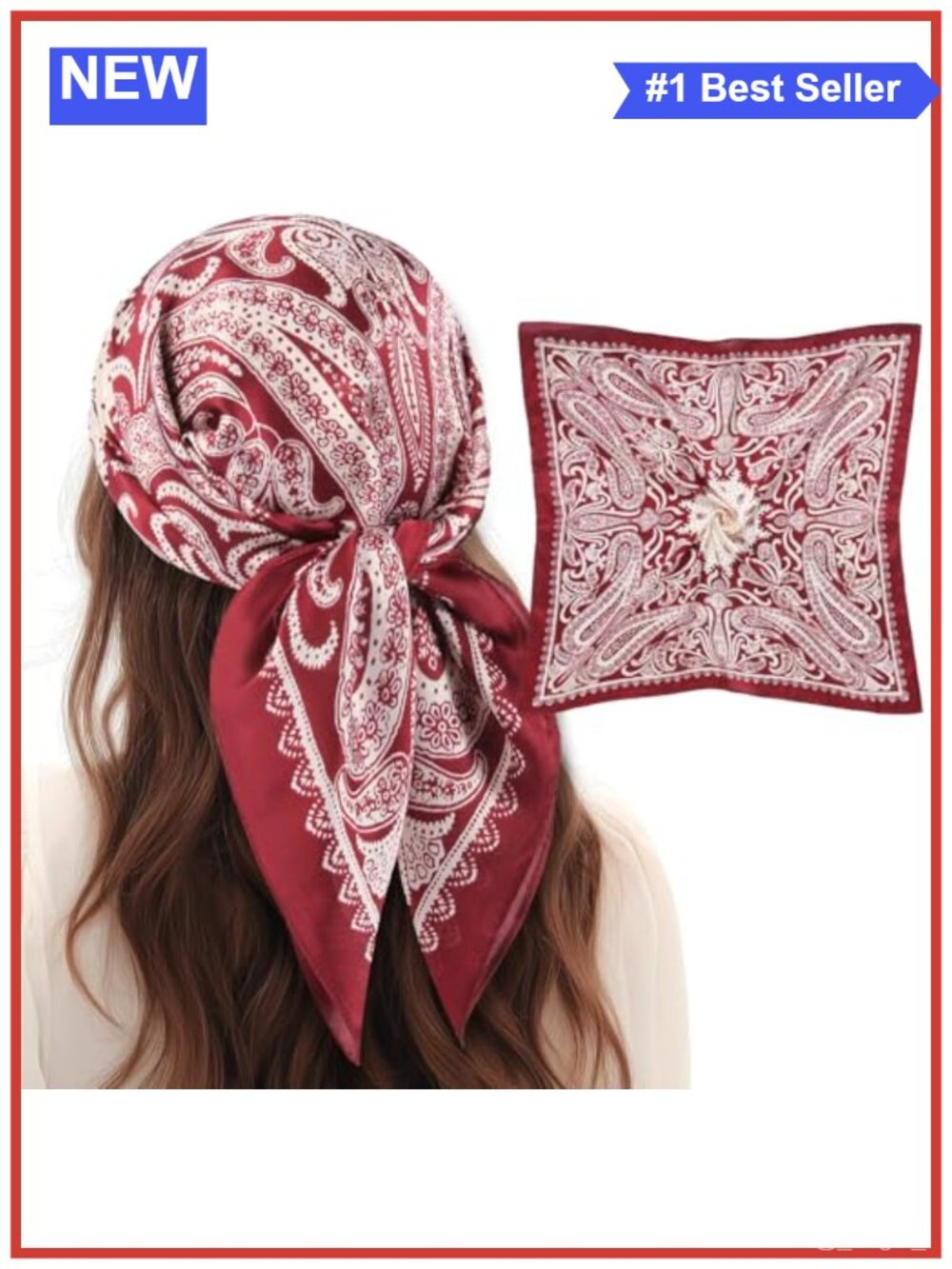 27.5" Silk Like Satin Head Scarf Hair Wrap Bandana Women